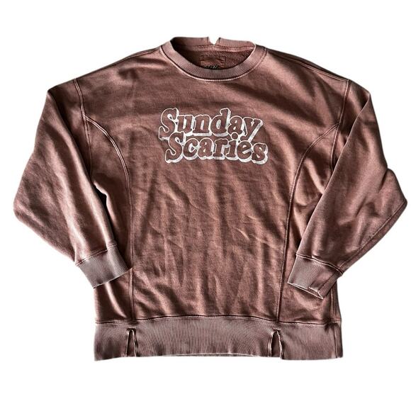 Aerie Oversized Crewneck sweatshirt Sunday Scaries Size XS - Picture 1 of 5